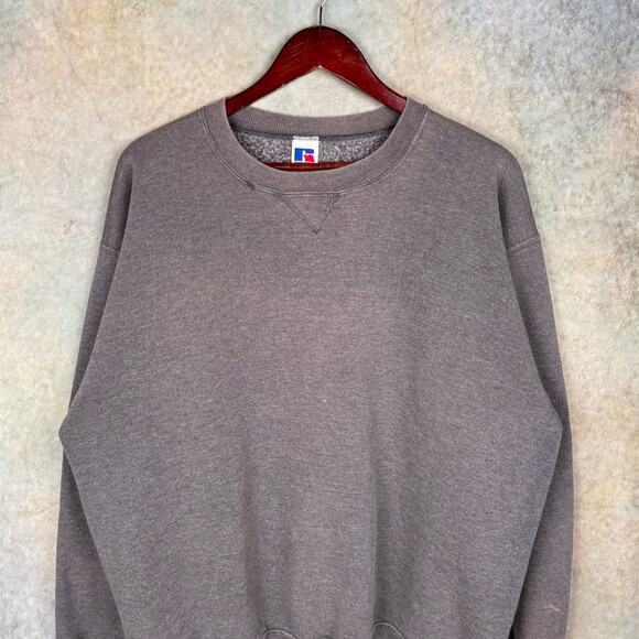 VTG 90s Russell Athletic Crewneck Sweatshirt Mens Sz L Gray USA Made Pullover - Picture 2 of 8